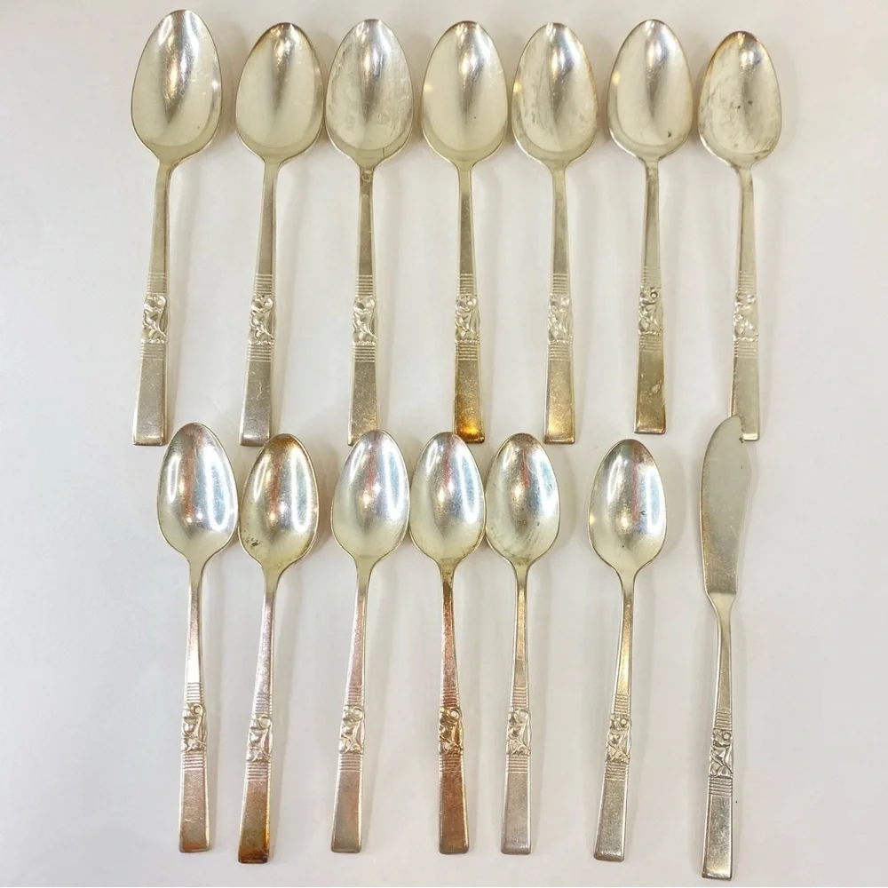 Oneida Community Silverplate 1948 Morning Star Spoons 6 TSP 7 TBSP 1 Spreader
